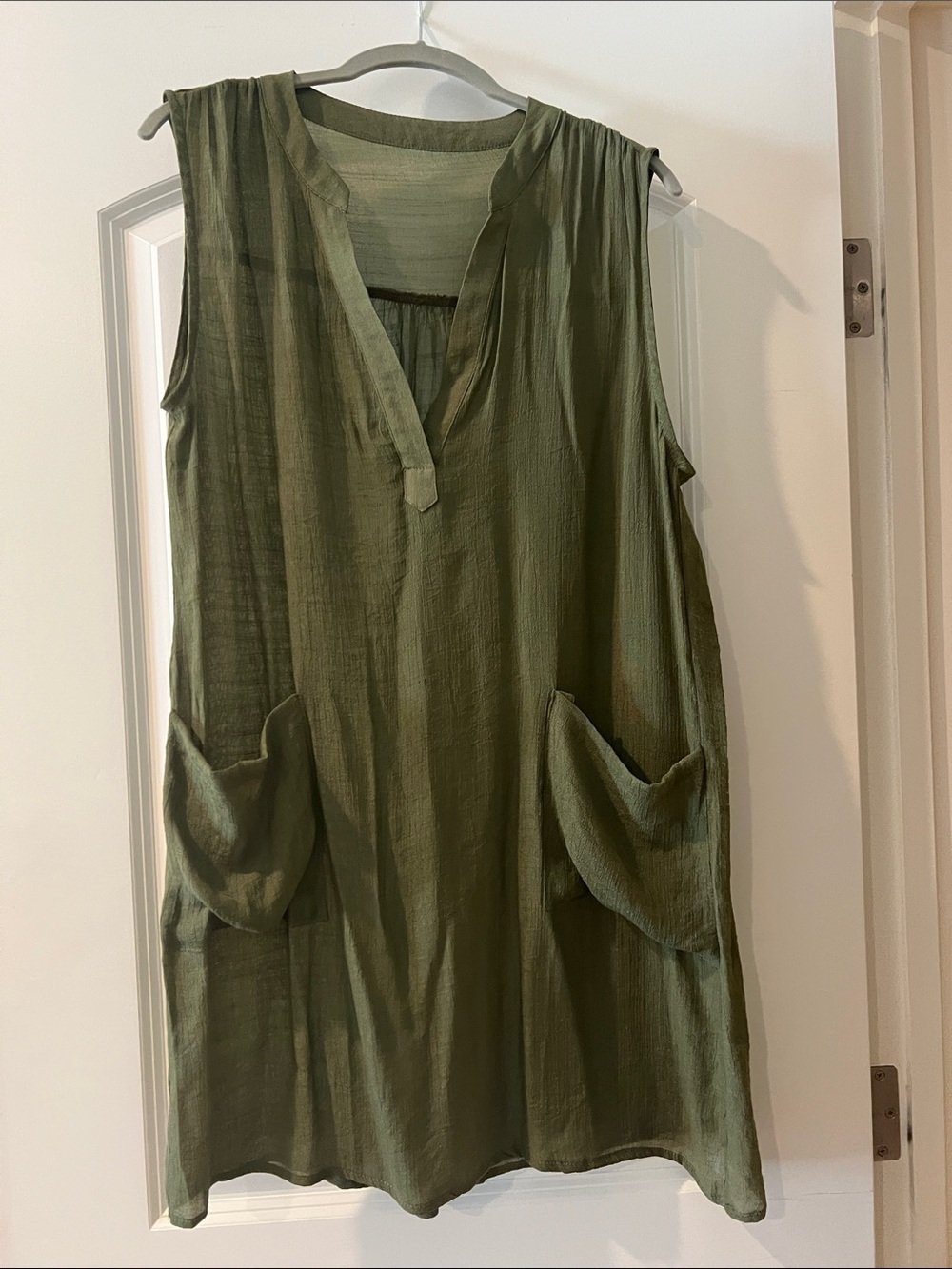 Cupshe Olive Green Sleeveless Pocket Swim Coverup